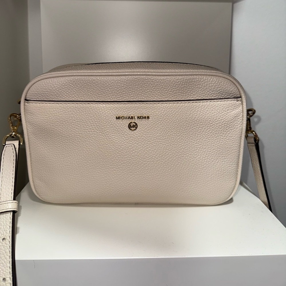 Michael Kors Cream Crossbody Bag with Gold Hardware